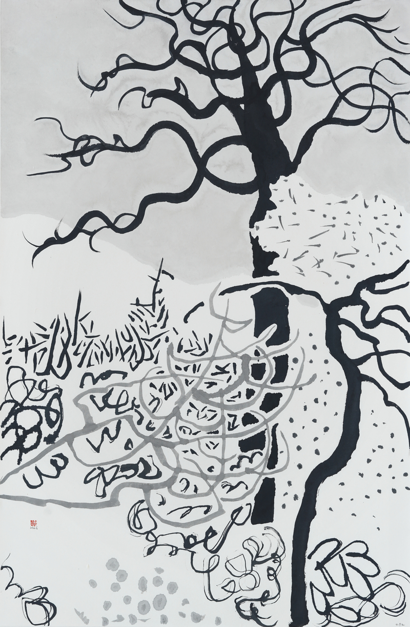 장병언, structure landscape 072, ink_on_paper, painting, 2026